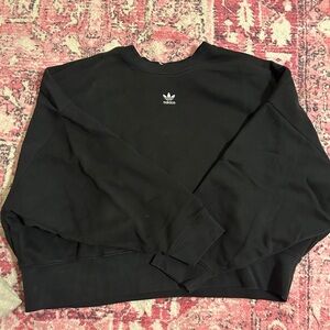 black adidas cropped crewneck